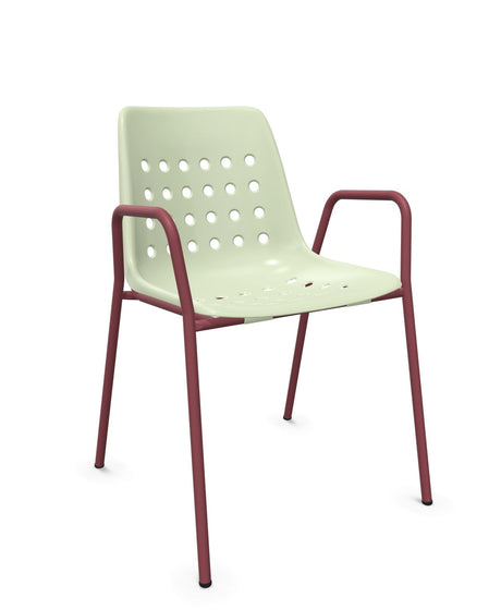 Schaffner Bermuda Fauteuil repas avec accoudoirs tubes ronds 