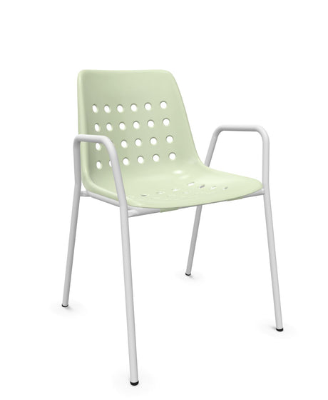 Schaffner Bermuda Fauteuil repas avec accoudoirs tubes ronds 