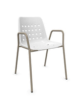 Schaffner Bermuda Fauteuil repas avec accoudoirs tubes ronds 