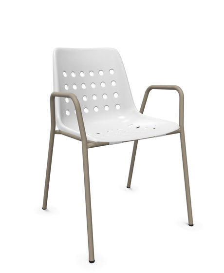 Schaffner Bermuda Fauteuil repas avec accoudoirs tubes ronds 