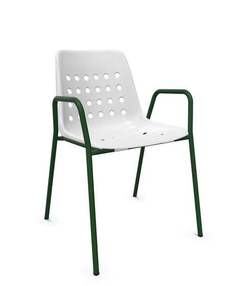 Schaffner Bermuda Fauteuil repas avec accoudoirs tubes ronds 