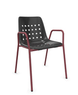 Schaffner Bermuda Fauteuil repas avec accoudoirs tubes ronds 