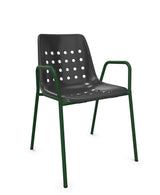 Schaffner Bermuda Fauteuil repas avec accoudoirs tubes ronds 