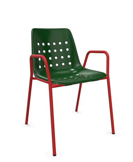 Schaffner Bermuda Fauteuil repas avec accoudoirs tubes ronds 