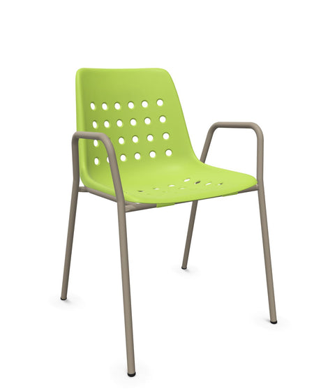 Schaffner Bermuda Fauteuil repas avec accoudoirs tubes ronds 