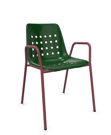Schaffner Bermuda Fauteuil repas avec accoudoirs tubes ronds 