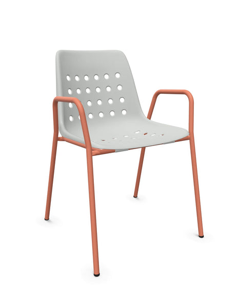 Schaffner Bermuda Fauteuil repas avec accoudoirs tubes ronds 