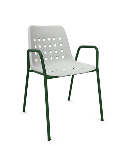 Schaffner Bermuda Fauteuil repas avec accoudoirs tubes ronds 