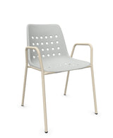 Schaffner Bermuda Fauteuil repas avec accoudoirs tubes ronds 