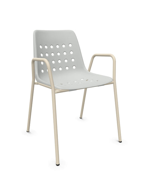 Schaffner Bermuda Fauteuil repas avec accoudoirs tubes ronds 