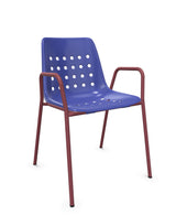 Schaffner Bermuda Fauteuil repas avec accoudoirs tubes ronds Bleu 53 Bordeaux 38 