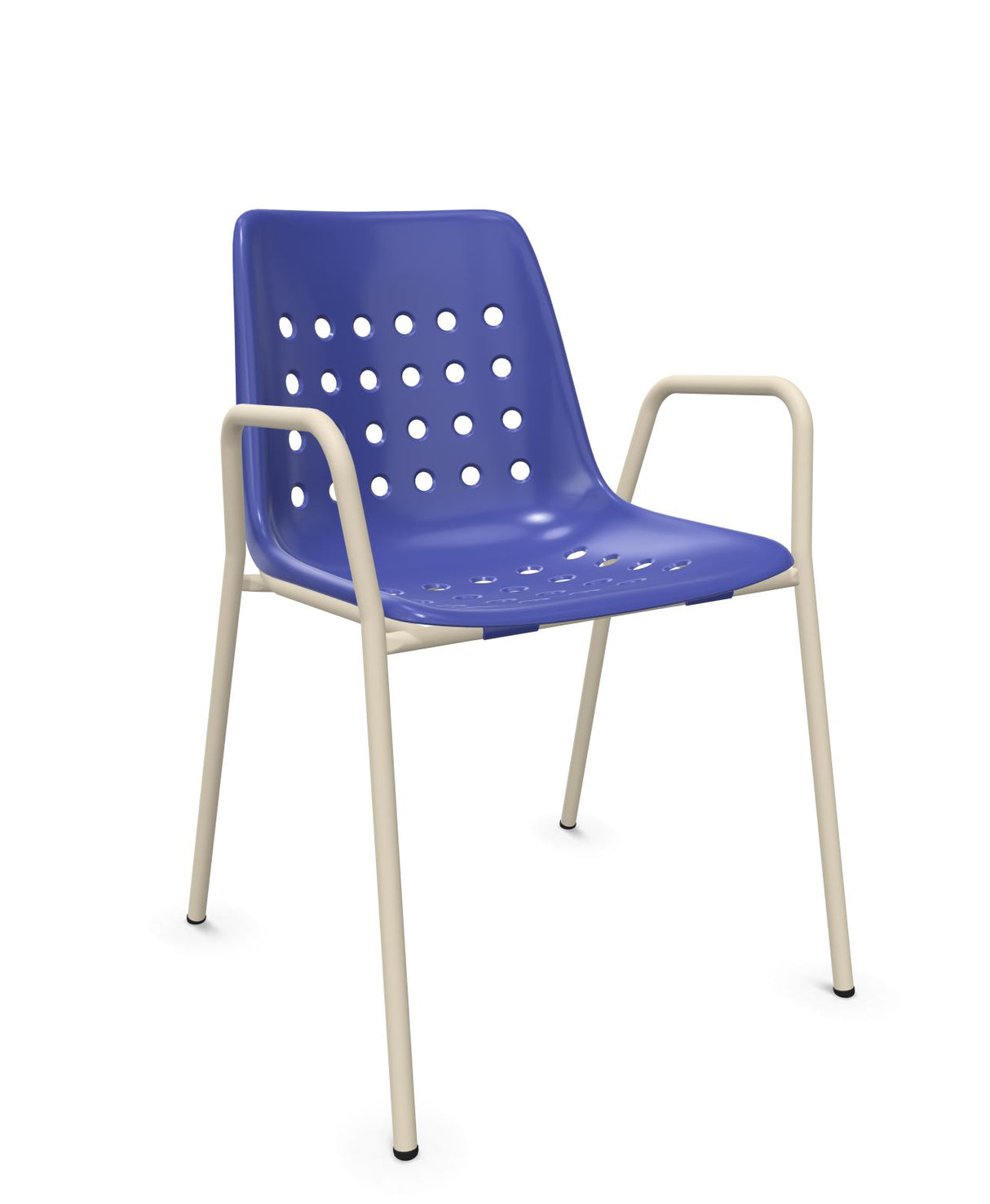 Schaffner Bermuda Fauteuil repas avec accoudoirs tubes ronds Bleu 53 Sable Pastel 15 