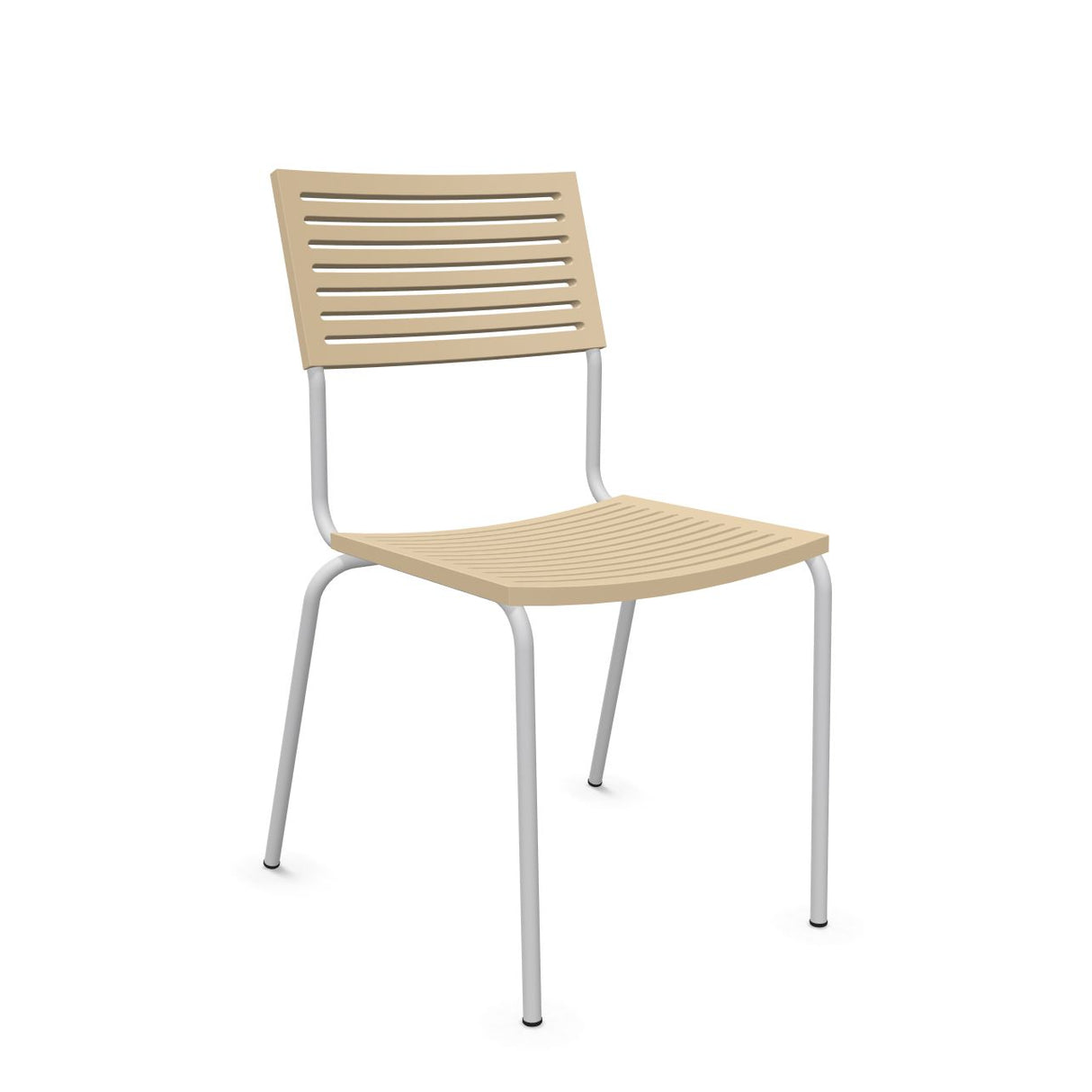 Schaffner Bodensee Lamello Chaise empilable Marron Pastel 83 Gris Argent 78 