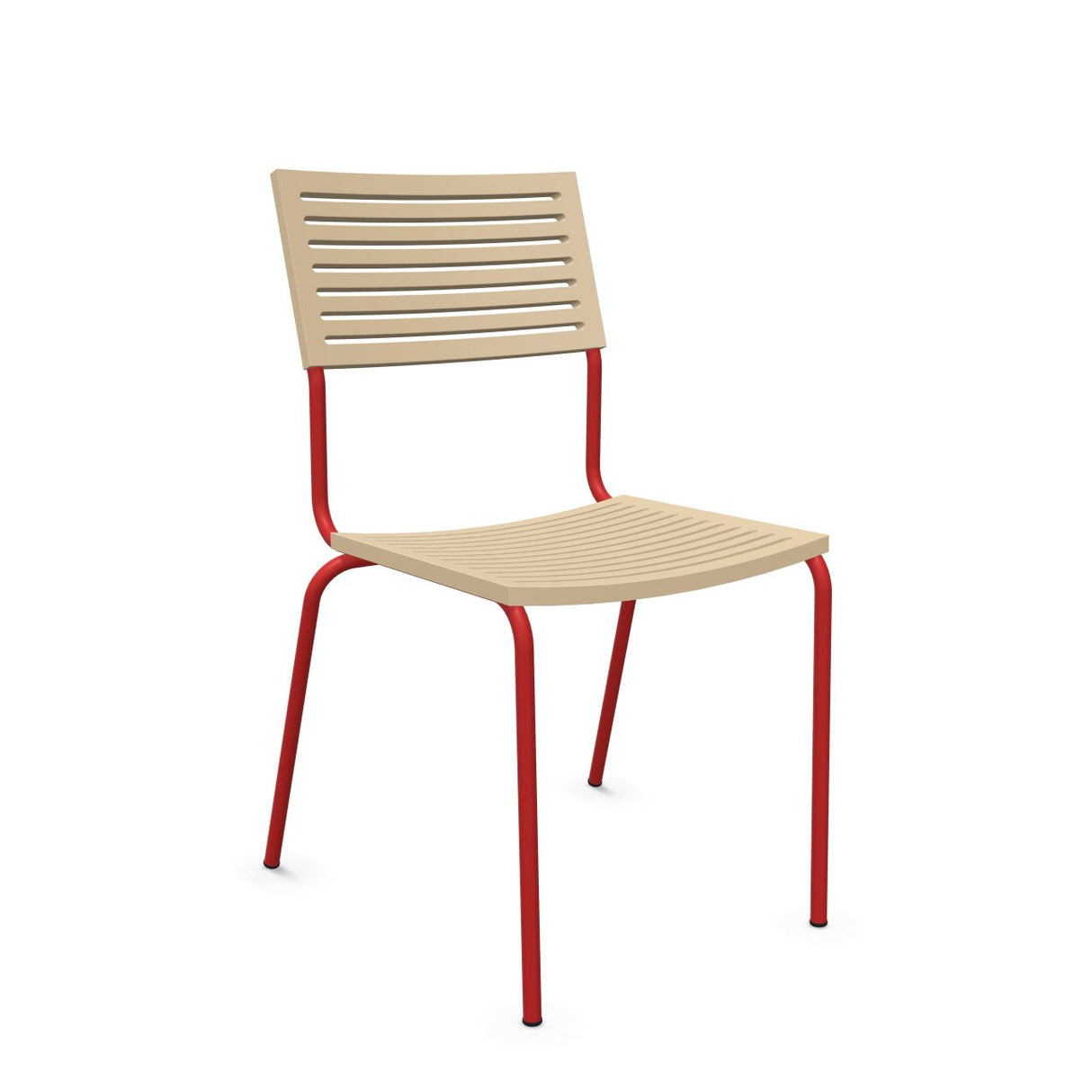 Schaffner Bodensee Lamello Chaise empilable Marron Pastel 83 Rouge 30 