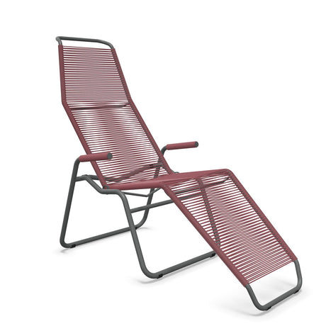 Schaffner Brissago Chaise longue Spaghetti Bordeaux 38 Graphite 73 