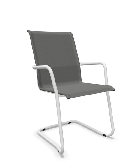 Schaffner Locarno Fauteuil Cantilever empilable Gris 20 Blanc 90 