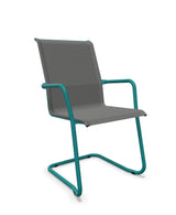 Schaffner Locarno Fauteuil Cantilever empilable Gris 20 Bleu Kali 56 