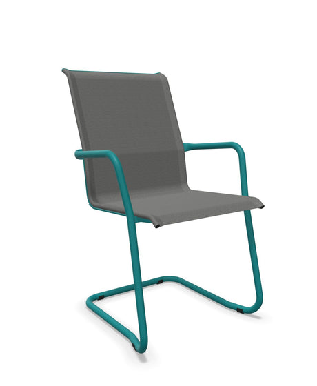Schaffner Locarno Fauteuil Cantilever empilable Gris 20 Bleu Kali 56 