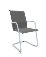 Schaffner Locarno Fauteuil Cantilever empilable Gris 20 Bleu Pastel 51 