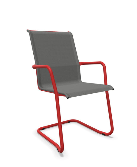 Schaffner Locarno Fauteuil Cantilever empilable Gris 20 Rouge 30 