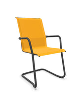 Schaffner Locarno Fauteuil Cantilever empilable Jaune 11 Noir 91 