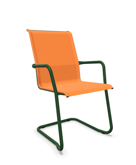 Schaffner Locarno Fauteuil Cantilever empilable Orange 13 Vert Sapin 66 