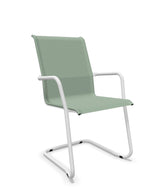 Schaffner Locarno Fauteuil Cantilever empilable Vert Crème 26 Blanc 90 