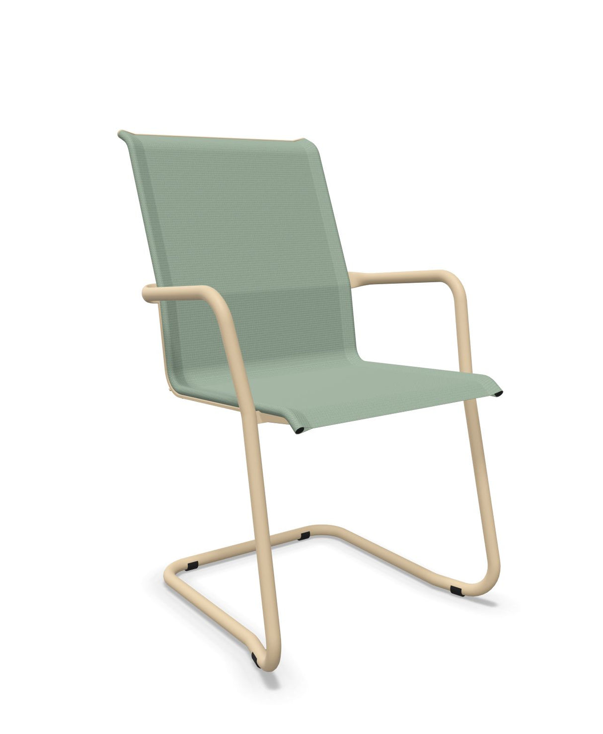Schaffner Locarno Fauteuil Cantilever empilable Vert Crème 26 Marron Pastel 83 