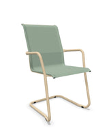 Schaffner Locarno Fauteuil Cantilever empilable Vert Crème 26 Marron Pastel 83 