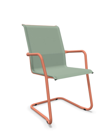 Schaffner Locarno Fauteuil Cantilever empilable Vert Crème 26 Terracotta 84 