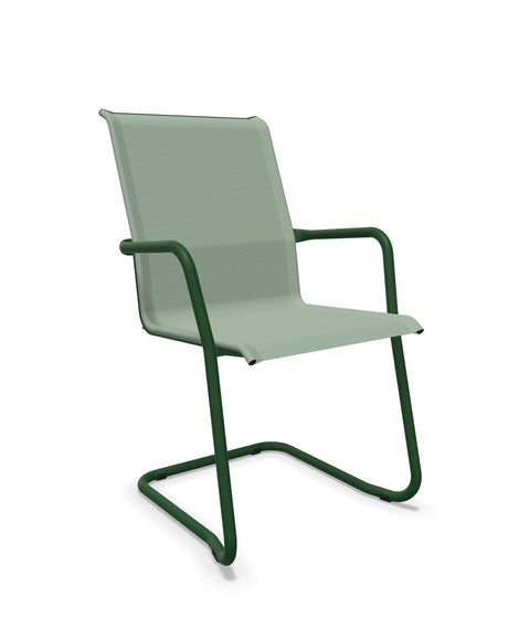 Schaffner Locarno Fauteuil Cantilever empilable Vert Crème 26 Vert Sapin 66 