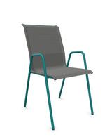 Schaffner Locarno Fauteuil repas empilable Gris 20 Bleu Kali 56 