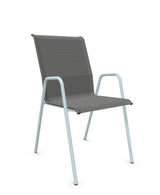 Schaffner Locarno Fauteuil repas empilable Gris 20 Bleu Pastel 51 