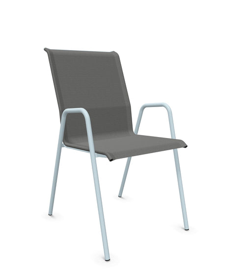 Schaffner Locarno Fauteuil repas empilable Gris 20 Bleu Pastel 51 