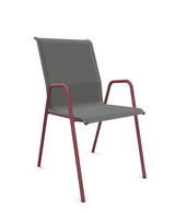 Schaffner Locarno Fauteuil repas empilable Gris 20 Bordeaux 38 