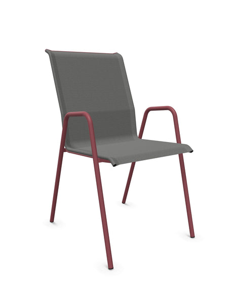 Schaffner Locarno Fauteuil repas empilable Gris 20 Bordeaux 38 