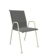 Schaffner Locarno Fauteuil repas empilable Gris 20 Vert pastel 64 