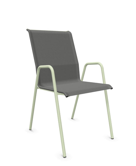 Schaffner Locarno Fauteuil repas empilable Gris 20 Vert pastel 64 