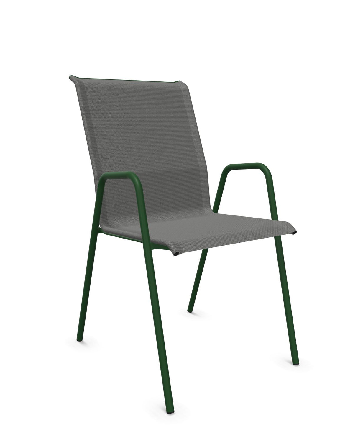 Schaffner Locarno Fauteuil repas empilable Gris 20 Vert Sapin 66 