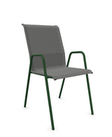 Schaffner Locarno Fauteuil repas empilable Gris 20 Vert Sapin 66 