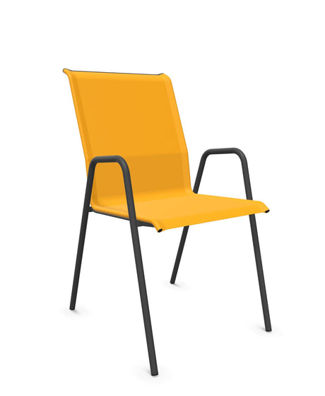 Schaffner Locarno Fauteuil repas empilable Jaune 11 Noir 91 