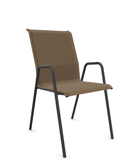 Schaffner Locarno Fauteuil repas empilable Marron Crème 28 Anthracite 77 