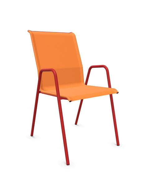 Schaffner Locarno Fauteuil repas empilable Orange 13 Rouge 30 