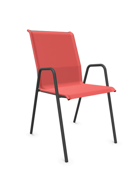 Schaffner Locarno Fauteuil repas empilable Rouge 30 Noir 91 