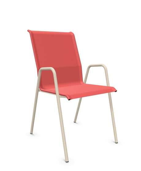 Schaffner Locarno Fauteuil repas empilable Rouge 30 Sable Pastel 15 