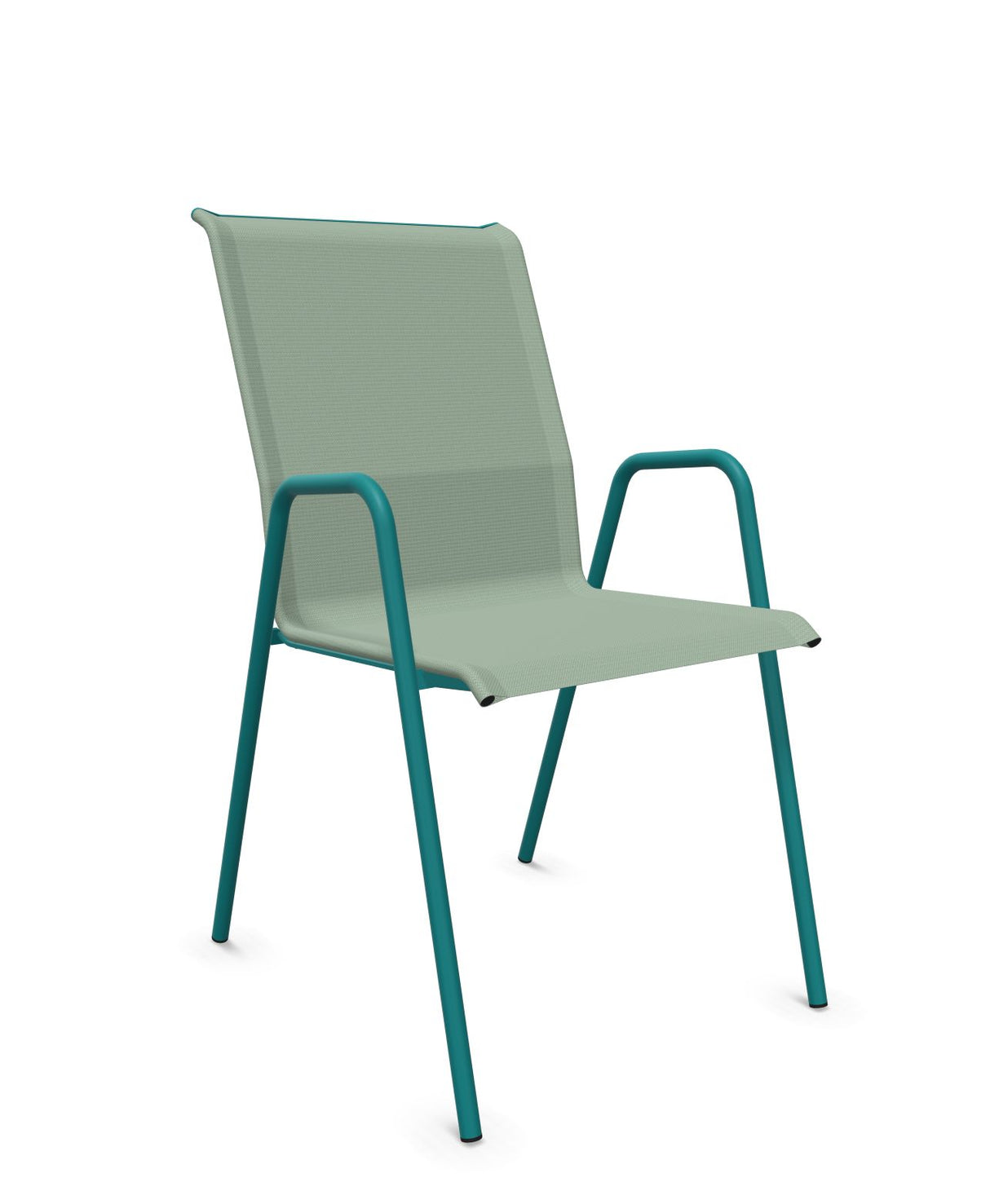 Schaffner Locarno Fauteuil repas empilable Vert Crème 26 Bleu Kali 56 