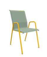 Schaffner Locarno Fauteuil repas empilable Vert Crème 26 Jaune 11 