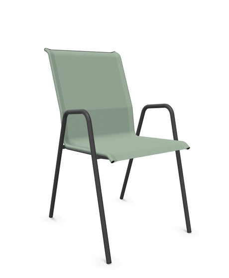 Schaffner Locarno Fauteuil repas empilable Vert Crème 26 Noir 91 