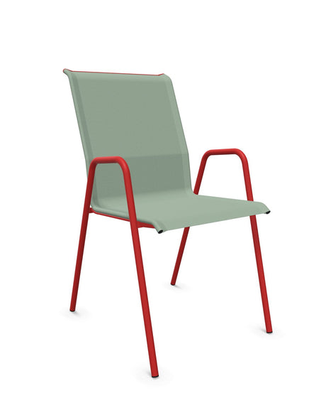 Schaffner Locarno Fauteuil repas empilable Vert Crème 26 Rouge 30 