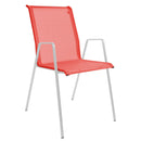 Schaffner Luzern Fauteuil repas empilable Blanc 90 Rouge 30 